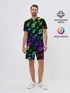 Мужской костюм с шортами / Радужный Паттерн Лого ДжоДжо