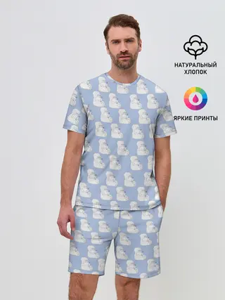 Мужской костюм с шортами / Голубой мегамозг