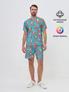 Мужской костюм с шортами / Fall guys red