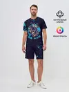 Мужской костюм с шортами / Дзётаро синие брызги