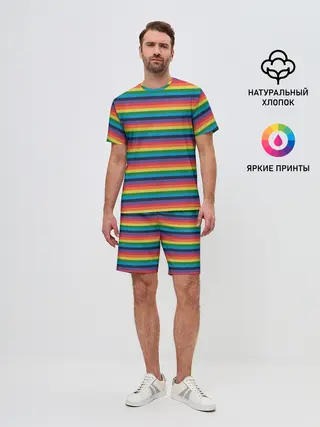 Мужской костюм с шортами / Радужный флаг