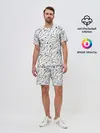 Мужской костюм с шортами / Черно-белые узоры