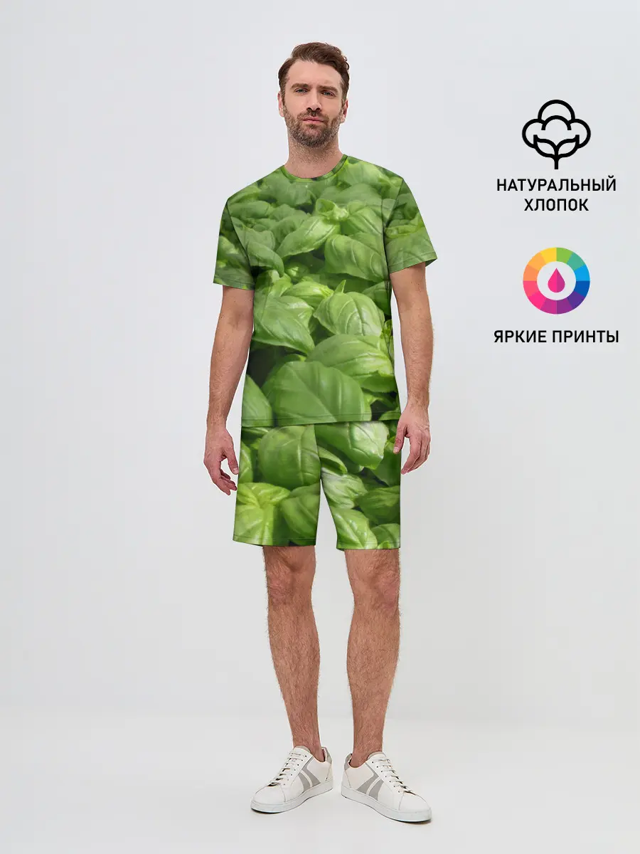 Мужской костюм с шортами / Неоновый базилик