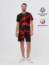 Мужской костюм с шортами / Красный на черном