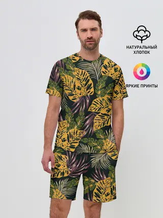 Мужской костюм с шортами / Тропический лес