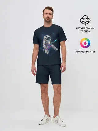 Мужской костюм с шортами / Космонавт с гитарой