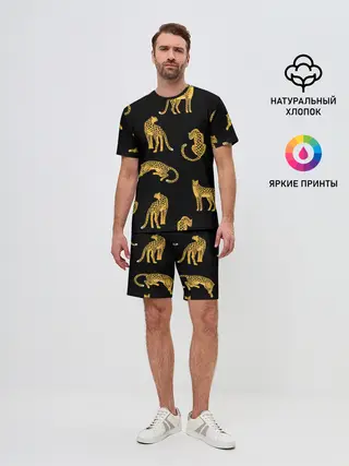 Мужской костюм с шортами / Леопарды