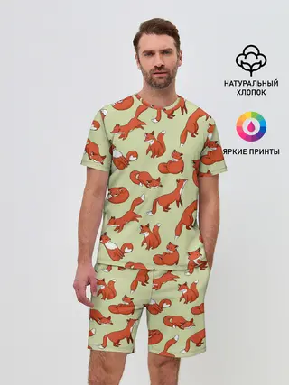 Мужской костюм с шортами / Осенние лисички