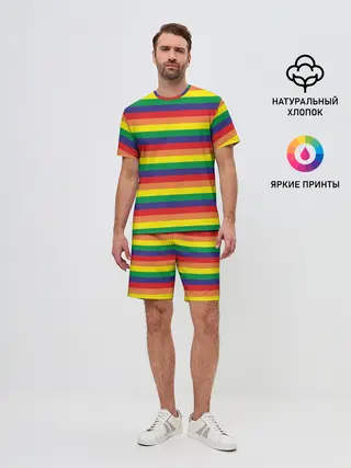 Мужской костюм с шортами / Радуга