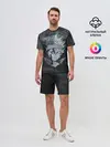 Мужской костюм с шортами / Лицо Астера на состаренном черном фоне