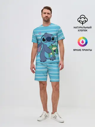 Мужской костюм с шортами / Стич с лягушкой