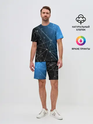 Мужской костюм с шортами / Линейно-точечная геометрия