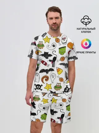 Мужской костюм с шортами / Хэллоуин паттерн
