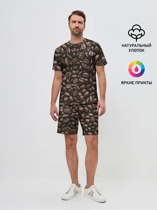 Мужской костюм с шортами / кофе