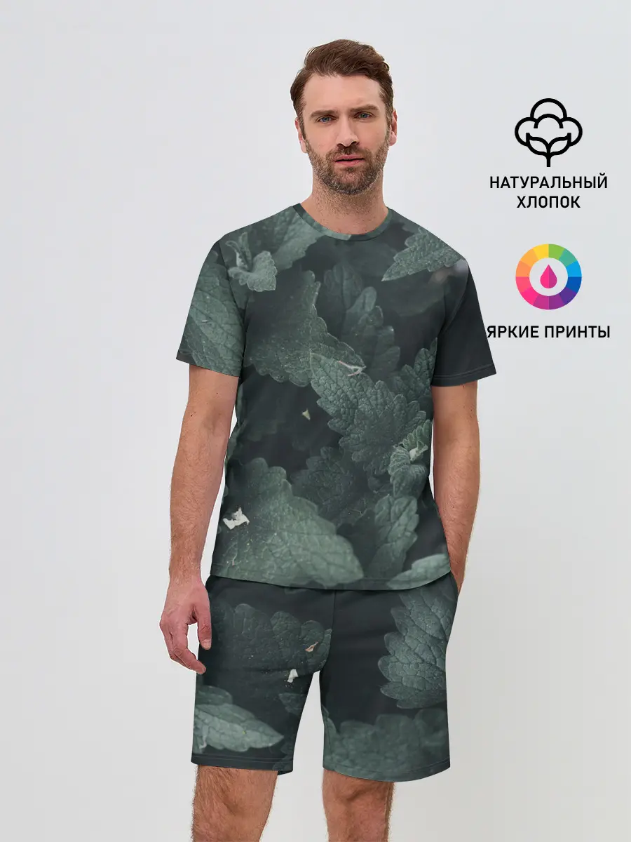 Мужской костюм с шортами / Мята.