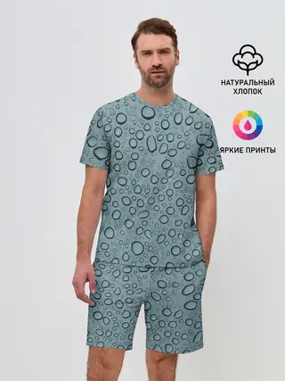 Мужской костюм с шортами / Капли.