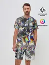 Мужской костюм с шортами / Gasoline stains abstraction