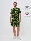 Мужской костюм с шортами / Зеленые листья