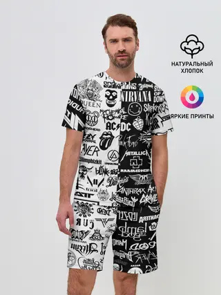 Мужской костюм с шортами / Эмблемы Рок Групп