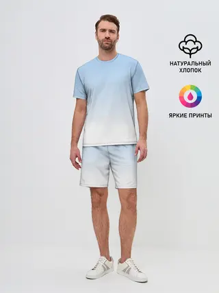Мужской костюм с шортами / Небесно-голубой градиент