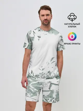 Мужской костюм с шортами / разбитое стекло