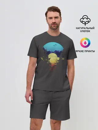 Мужской костюм с шортами / Закат