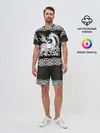 Мужской костюм с шортами / Рингерике олень белый 3D
