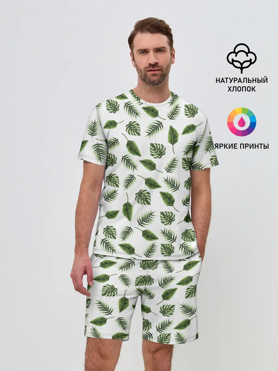 Мужской костюм с шортами / папоротник