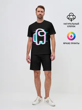Мужской костюм с шортами / Among Us Glitch