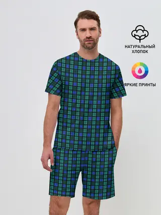 Мужской костюм с шортами / Клетка