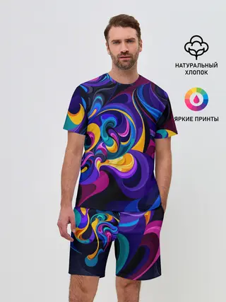 Мужской костюм с шортами / Абстрактный Узор