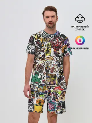 Мужской костюм с шортами / JoJo’s Sticker Bombing