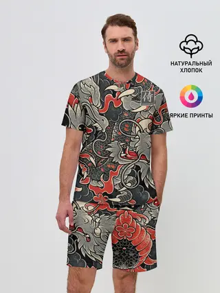Мужской костюм с шортами / Самурай