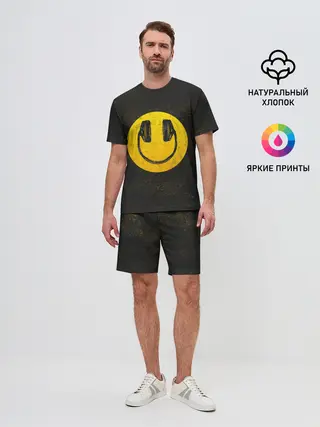 Мужской костюм с шортами / Наушники Смайл