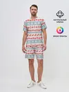Мужской костюм с шортами / Новогодний пиксельный узор