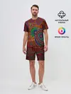 Мужской костюм с шортами / узоры текстура фон