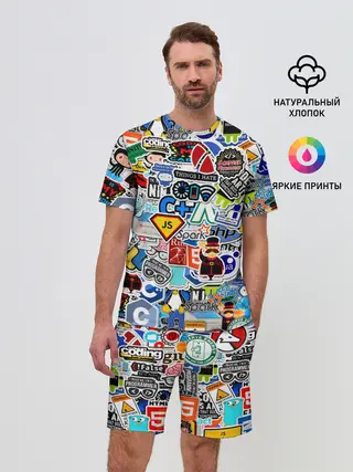 Мужской костюм с шортами / Programming stickers