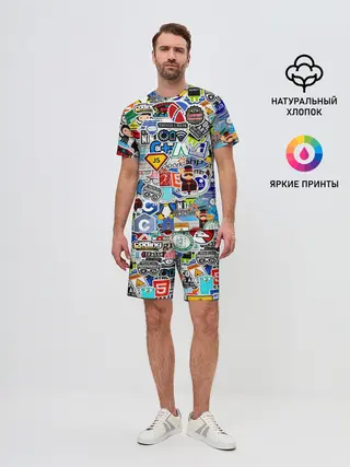 Мужской костюм с шортами / Programming stickers