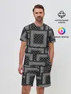 Мужской костюм с шортами / 3D Бандана v.black
