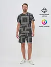Мужской костюм с шортами / 3D Бандана v.black