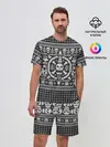 Мужской костюм с шортами / Свитер с черепами
