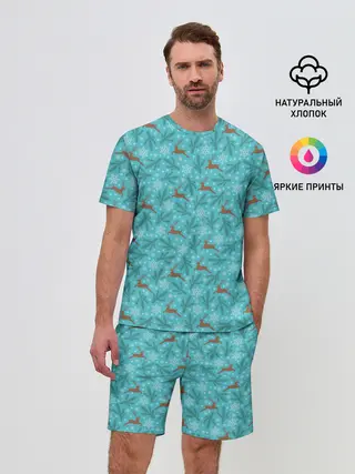 Мужской костюм с шортами / Новогодние Олени