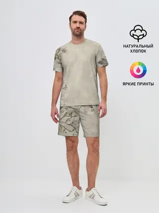 Мужской костюм с шортами / Цветущая сакура.