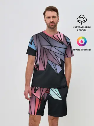 Мужской костюм с шортами / ГеометриЧеский Рисунок