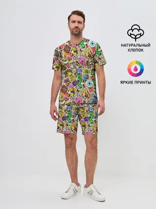 Мужской костюм с шортами / Граффити монстров