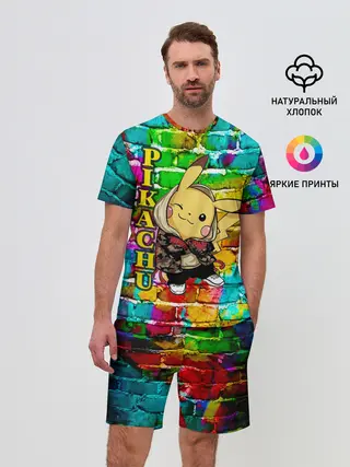 Мужской костюм с шортами / Pikachu