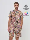 Мужской костюм с шортами / Яркий паттерн АХЕГАО
