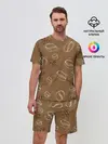 Мужской костюм с шортами / Кофейный узор