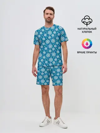 Мужской костюм с шортами / Снежинки