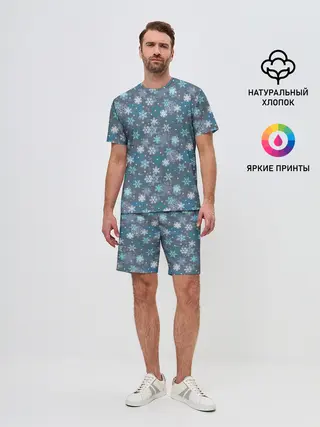 Мужской костюм с шортами / Снежинки